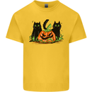 Halloween Cats With a Pumpkin Kids T-Shirt Childrens Yellow