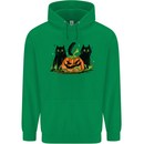 Halloween Cats With a Pumpkin Mens 80% Cotton Hoodie Irish Green