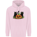 Halloween Cats With a Pumpkin Mens 80% Cotton Hoodie Light Pink