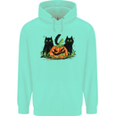 Halloween Cats With a Pumpkin Mens 80% Cotton Hoodie Peppermint