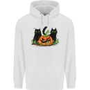 Halloween Cats With a Pumpkin Mens 80% Cotton Hoodie White