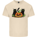 Halloween Cats With a Pumpkin Mens Cotton T-Shirt Tee Top Natural