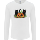 Halloween Cats With a Pumpkin Mens Long Sleeve T-Shirt White