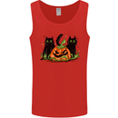 Halloween Cats With a Pumpkin Mens Vest Tank Top Red