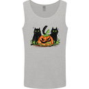 Halloween Cats With a Pumpkin Mens Vest Tank Top Sports Grey