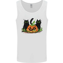 Halloween Cats With a Pumpkin Mens Vest Tank Top White