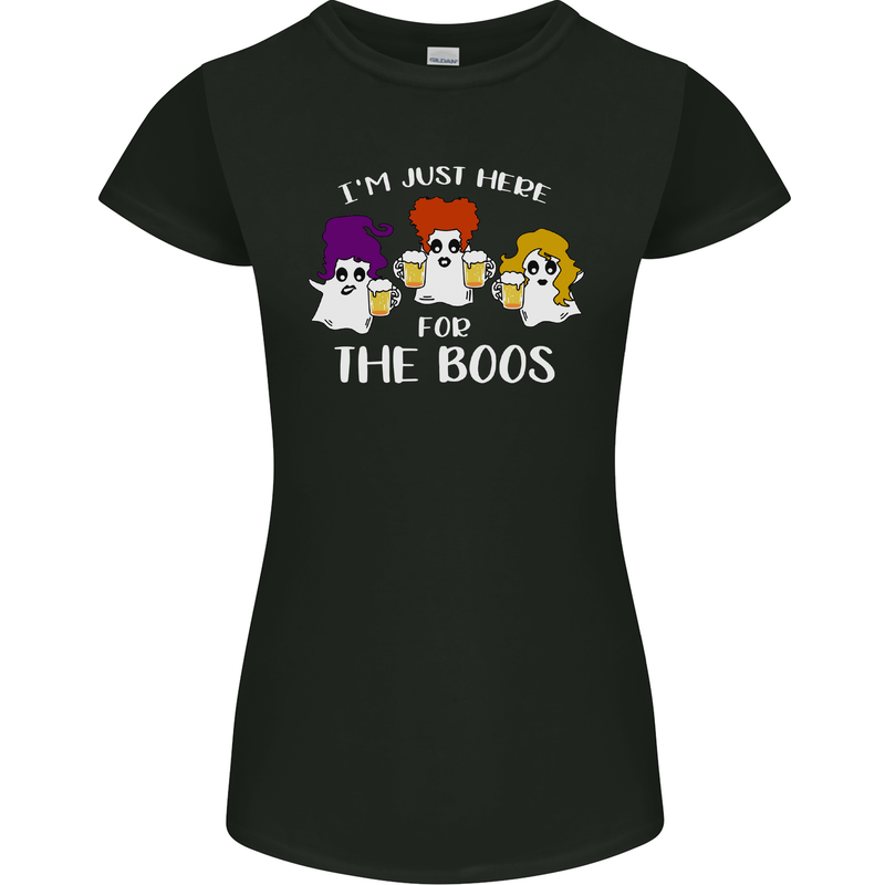 Halloween Im Just Here For the Boos Womens Petite Cut T-Shirt