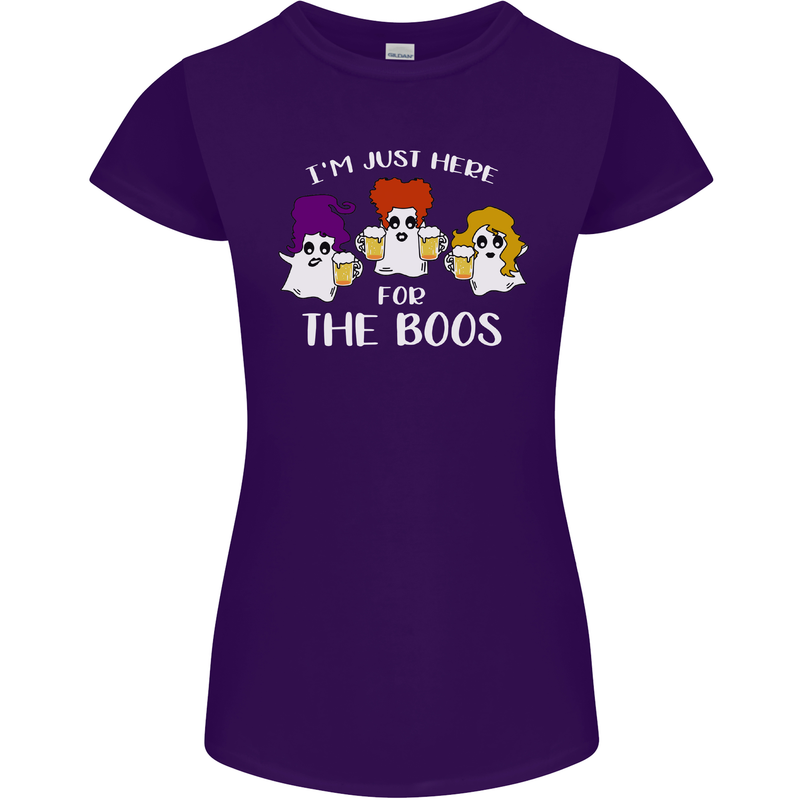 Halloween Im Just Here For the Boos Womens Petite Cut T-Shirt