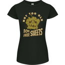 Halloween Not Too Old for Free Sweets Womens Petite Cut T-Shirt Black