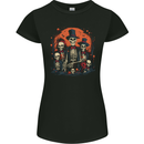 Halloween Skeleton Family With Skulls Womens Petite Cut T-Shirt Black