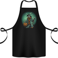 Halloween Skull With a Pumpkin Cotton Apron 100% Organic Black