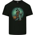 Halloween Skull With a Pumpkin Kids T-Shirt Childrens Black