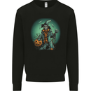 Halloween Skull With a Pumpkin Mens Sweatshirt Jumper Black