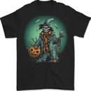 Halloween Skull With a Pumpkin Mens T-Shirt 100% Cotton BLACK
