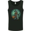 Halloween Skull With a Pumpkin Mens Vest Tank Top Black