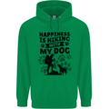 Happiness is Hiking With My Dog Funny Mens 80% Cotton Hoodie Irish Green