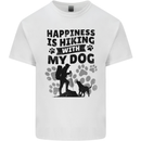 Happiness is Hiking With My Dog Funny Mens Cotton T-Shirt Tee Top White