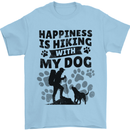 Happiness is Hiking With My Dog Funny Mens T-Shirt 100% Cotton Light Blue