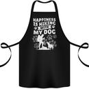 Happiness is Hiking With My Dog Funny Trekking Cotton Apron 100% Organic Black
