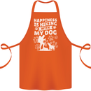 Happiness is Hiking With My Dog Funny Trekking Cotton Apron 100% Organic Orange
