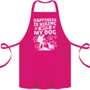Happiness is Hiking With My Dog Funny Trekking Cotton Apron 100% Organic Pink