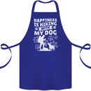 Happiness is Hiking With My Dog Funny Trekking Cotton Apron 100% Organic Royal Blue