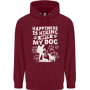 Happiness is Hiking With My Dog Funny Trekking Mens 80% Cotton Hoodie Maroon