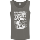 Happiness is Hiking With My Dog Funny Trekking Mens Vest Tank Top Charcoal