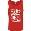 Happiness is Hiking With My Dog Funny Trekking Mens Vest Tank Top Red