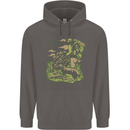 Happiness is Hiking With My Dog Mens 80% Cotton Hoodie Charcoal