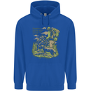 Happiness is Hiking With My Dog Mens 80% Cotton Hoodie Royal Blue