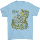 Happiness is Hiking With My Dog Mens T-Shirt 100% Cotton Light Blue