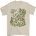 Happiness is Hiking With My Dog Mens T-Shirt 100% Cotton Sand