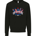 Happy 4th of July Fireworks Independence Day Mens Sweatshirt Jumper Black