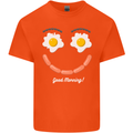 Happy Breakfast Face Funny Bacon Food Kids T-Shirt Childrens Orange