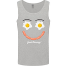 Happy Breakfast Face Funny Bacon Food Mens Vest Tank Top Sports Grey