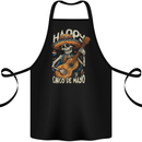 Happy Cinco De Mayo Day Mexico Skull Guitar Cotton Apron 100% Organic Black
