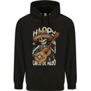 Happy Cinco De Mayo Day Mexico Skull Guitar Mens 80% Cotton Hoodie Black