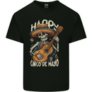 Happy Cinco De Mayo Day Mexico Skull Guitar Mens Cotton T-Shirt Tee Top Black