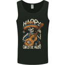 Happy Cinco De Mayo Day Mexico Skull Guitar Mens Vest Tank Top Black