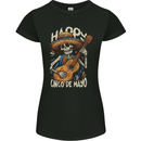 Happy Cinco De Mayo Day Mexico Skull Guitar Womens Petite Cut T-Shirt Black
