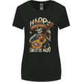 Happy Cinco De Mayo Day Mexico Skull Guitar Womens Wider Cut T-Shirt Black