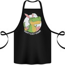 Happy East-RAWR Funny Easter T-Rex Cotton Apron 100% Organic Black