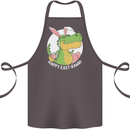 Happy East-RAWR Funny Easter T-Rex Cotton Apron 100% Organic Dark Grey