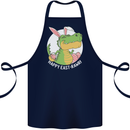 Happy East-RAWR Funny Easter T-Rex Cotton Apron 100% Organic Navy Blue