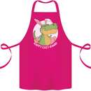 Happy East-RAWR Funny Easter T-Rex Cotton Apron 100% Organic Pink