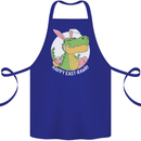 Happy East-RAWR Funny Easter T-Rex Cotton Apron 100% Organic Royal Blue