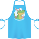 Happy East-RAWR Funny Easter T-Rex Cotton Apron 100% Organic Turquoise