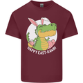 Happy East-RAWR Funny Easter T-Rex Mens Cotton T-Shirt Tee Top Maroon