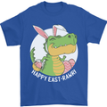 Happy East-RAWR Funny Easter T-Rex Mens T-Shirt 100% Cotton Royal Blue